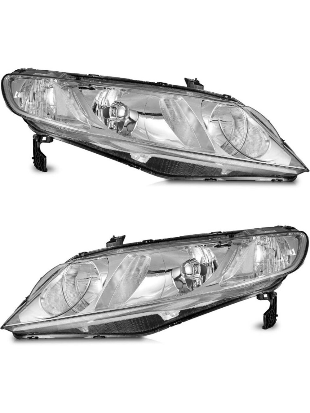 Halogen Headlight Assembly for 2006-2011 Honda Civic 4-Door, Bright & Durable